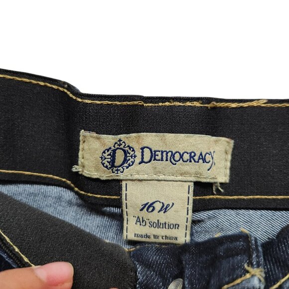 Democracy "Ab"solution Women 16W Indigo Itty Bitty Bootcut Jean Dark Wash Denim - Picture 11 of 16
